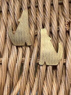 Gold western vintage earrings  brass 1980s earrings